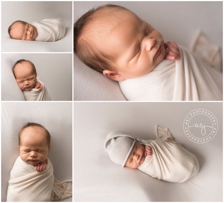 newborn boy poses